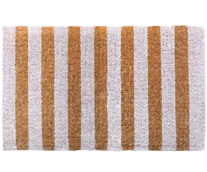 White Stripe Regular Doormat 100% Coir