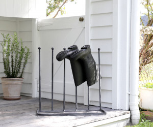 Traditional Boot Rack - Grey Metal Boot Holder