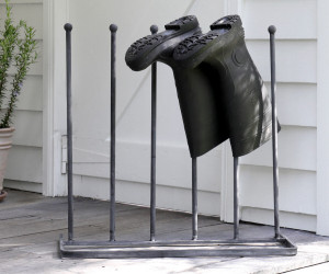 Traditional Boot Rack - Grey Metal Boot Holder