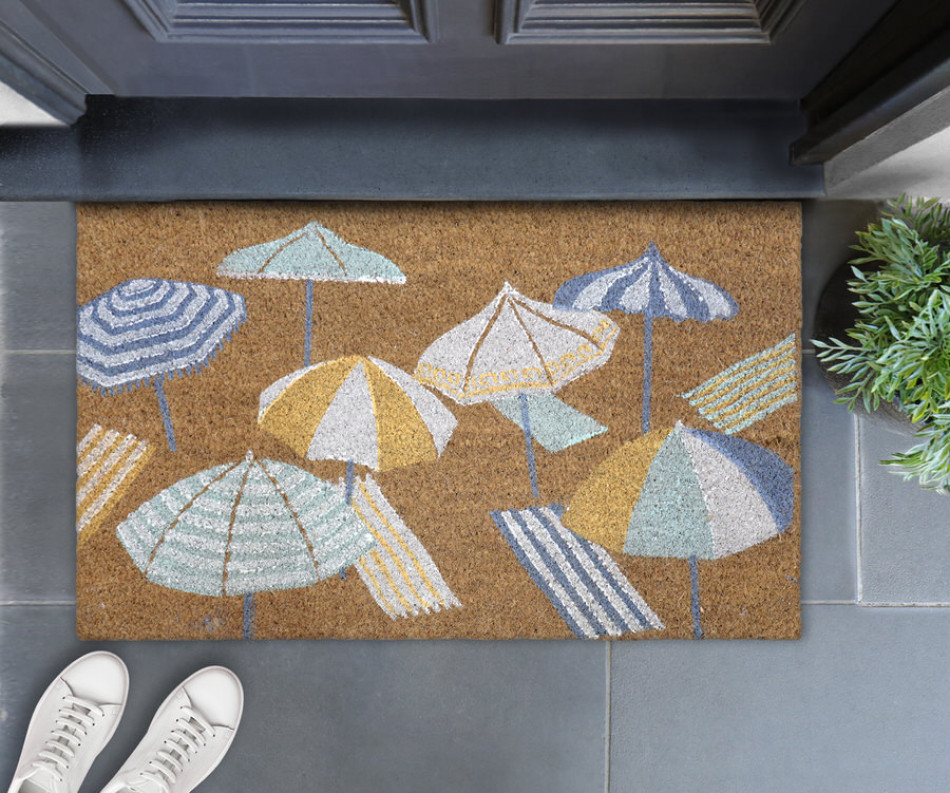 St Tropez Beach Umbrellas Doormat 75x45cm