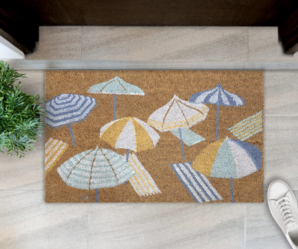 St Tropez Beach Umbrellas Doormat 75x45cm