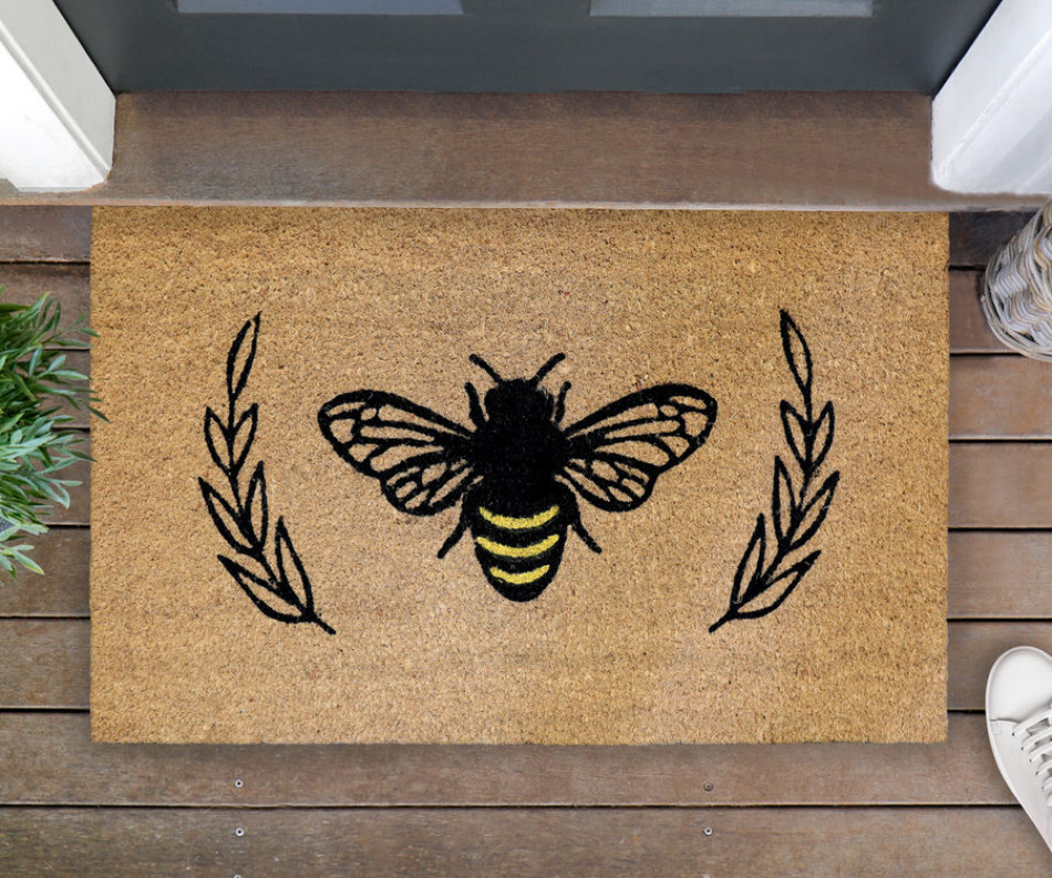 Honeybee Laurel Doormat 80x50cm