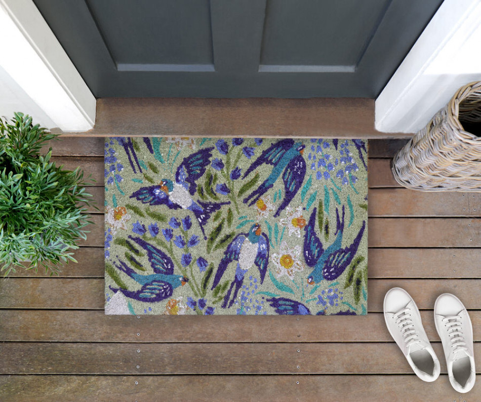 Blue Swallows Doormat 60x40cm