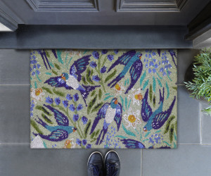 Blue Swallows Doormat 60x40cm