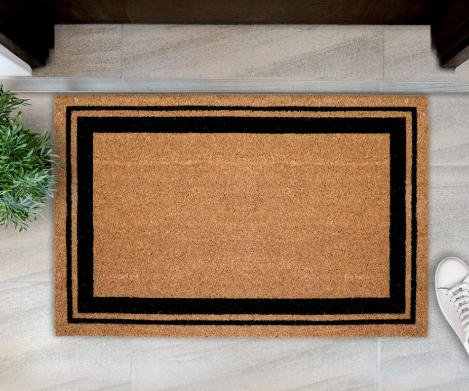 Large Elliott Black Border Door Mat 90x60cm