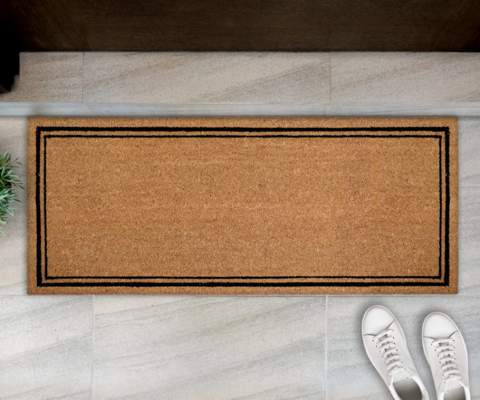 Cheshire Long Black Border Doormat 110x45cm