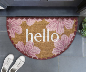 Hello Blossom Half-Round Doormat 75x45cm