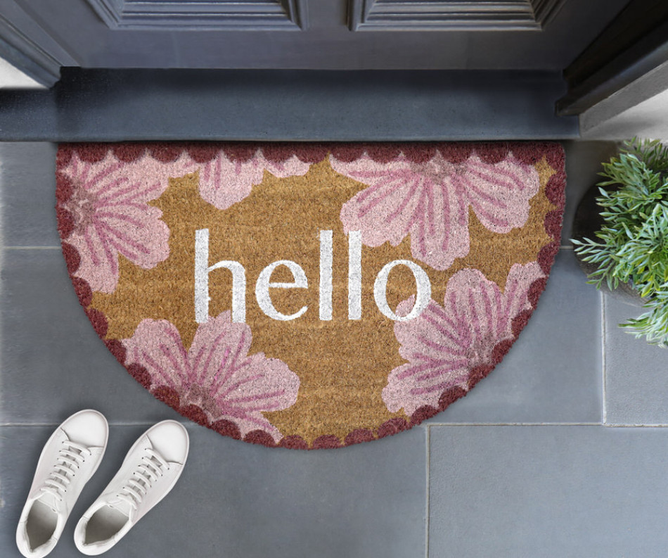 Hello Blossom Half-Round Doormat 75x45cm