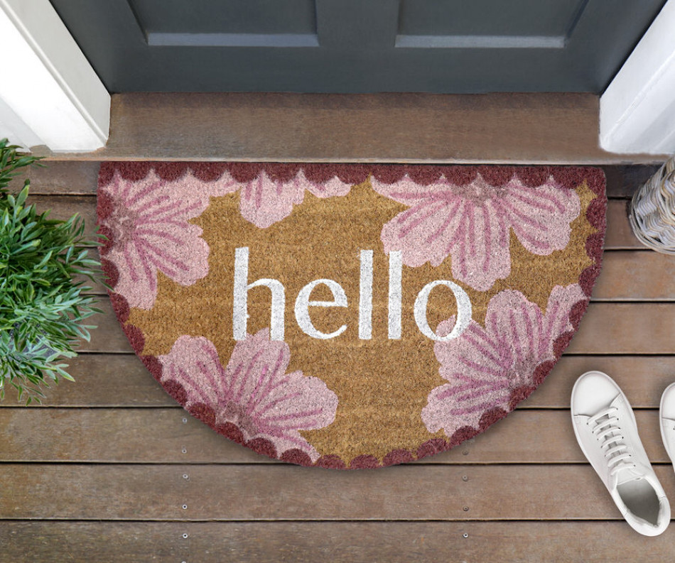 Hello Blossom Half-Round Doormat 75x45cm