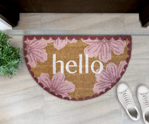 Hello Blossom Half-Round Doormat 75x45cm