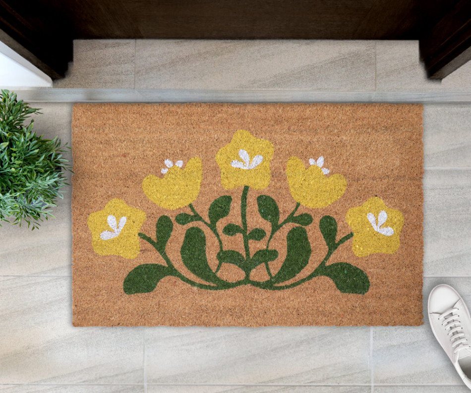Frieda Yellow Blooms Doormat 80x50cm