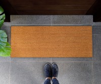 Long Plain Coir Doormat 120x45cm - PVC Backed