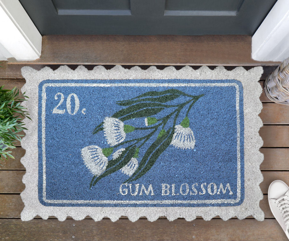 Pippa Blue Postage Stamp Doormat 80x50cm