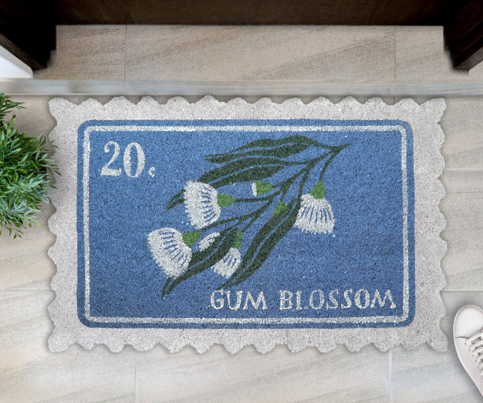Pippa Blue Postage Stamp Doormat 80x50cm