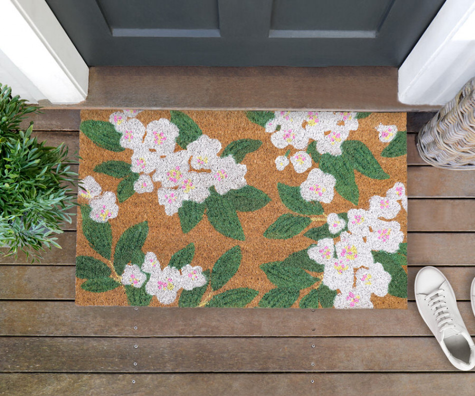 Swansea White Blossom Doormat 75x45cm