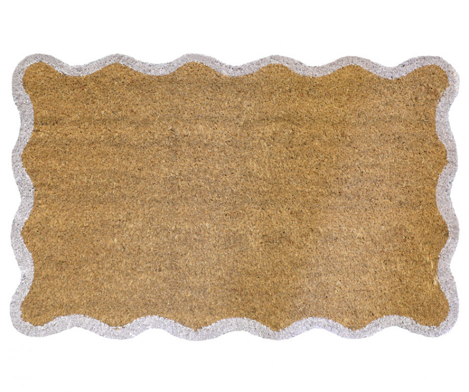 Carlow Wave White Border Doormat 80x50cm