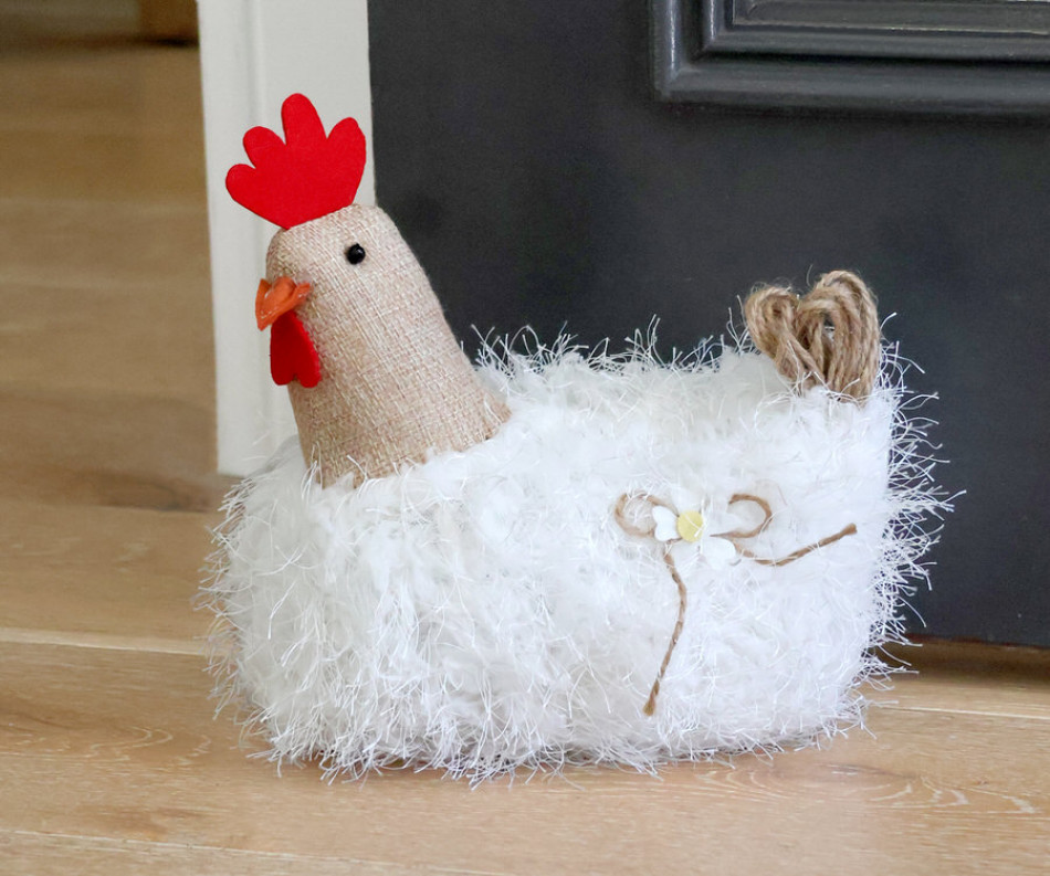 Winnie the White Hen Doorstop