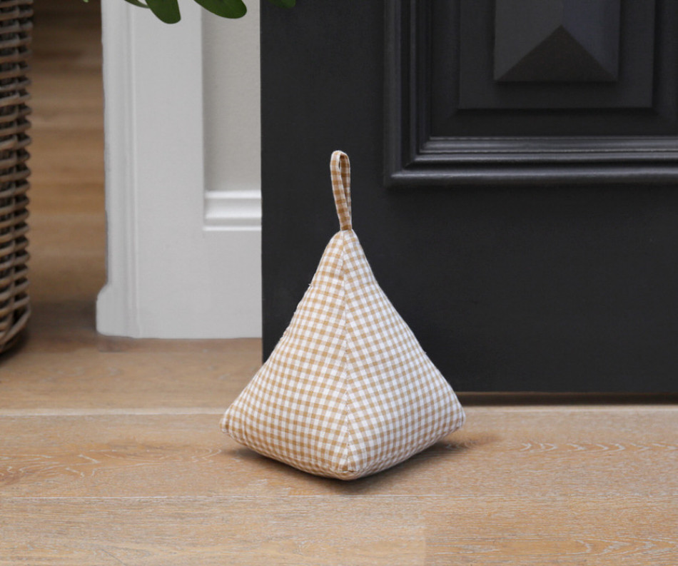 Marigold Gingham Door Stop
