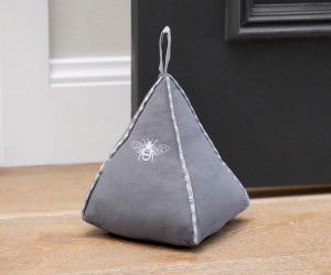 Provincial Grey Bee Door Stop