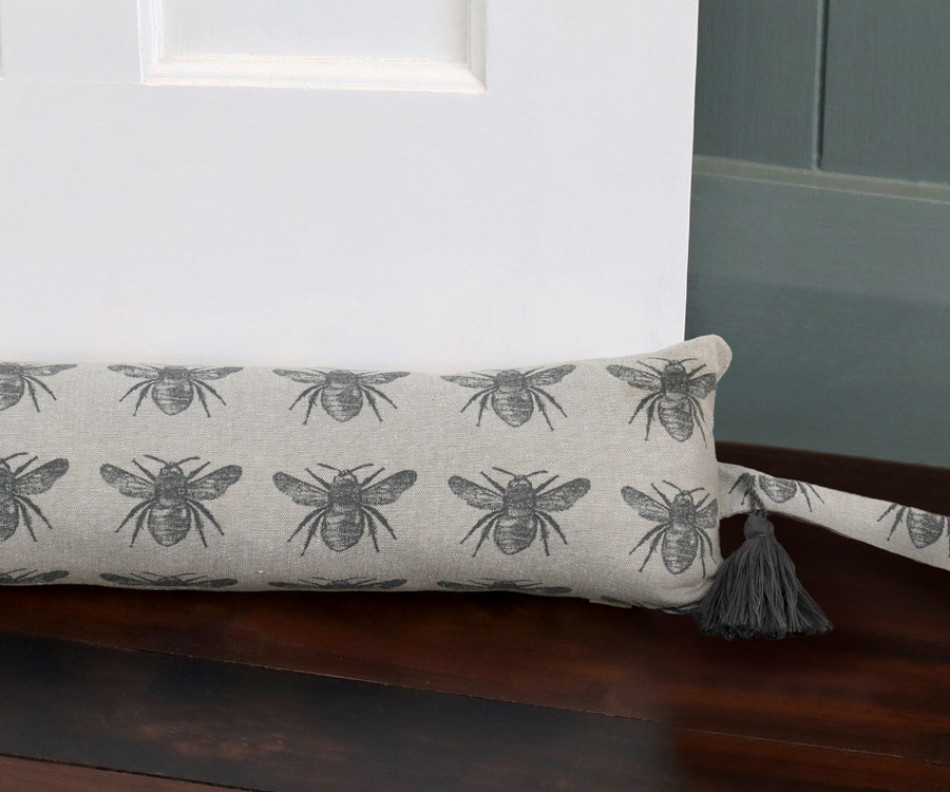 90cm Charcoal Honey Bee Draftstopper - Thick