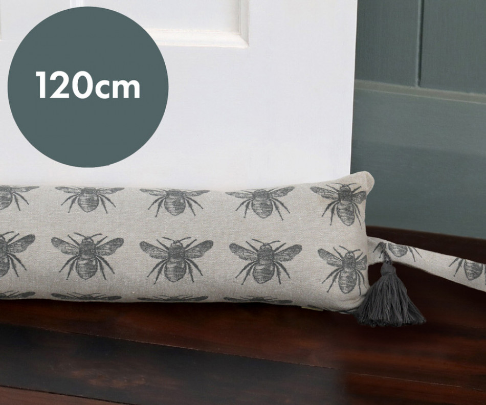 120cm Charcoal Honey Bee Draftstopper - Thick