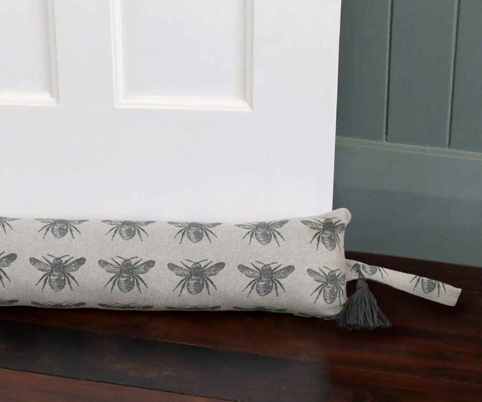 120cm Charcoal Honey Bee Draftstopper - Thick