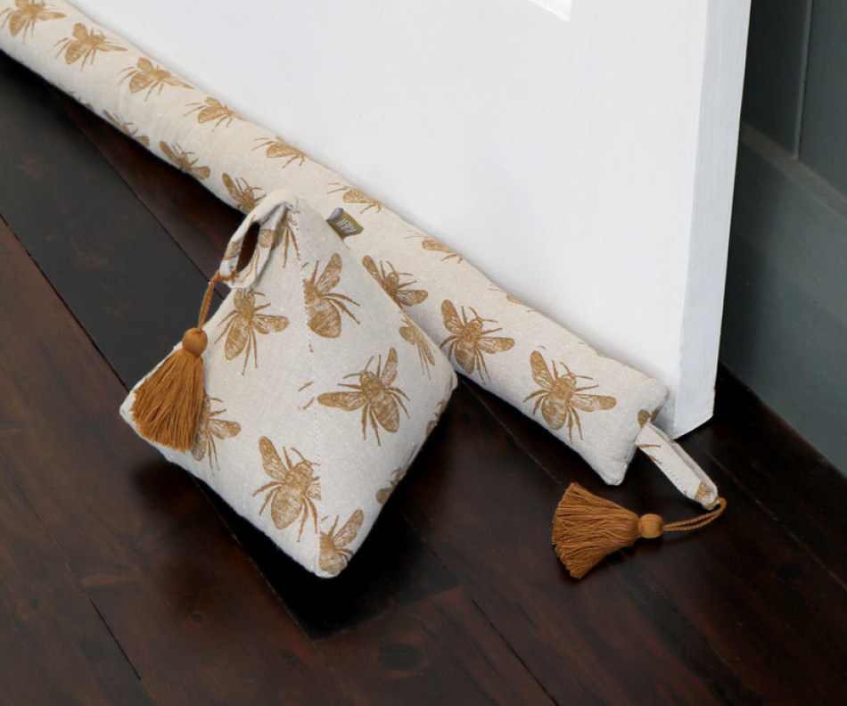 90cm Mustard Honey Bee Draft Stopper - Slim